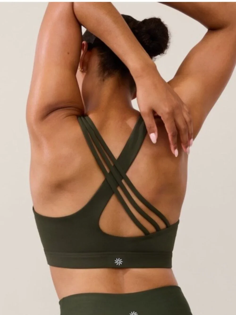 Athleta Train Free Sports Bra A-C Aspen Olive Small